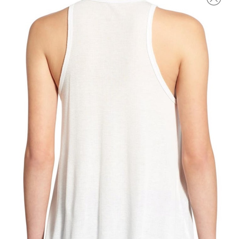 White ribbed high neck tank top - Picture 4 of 5